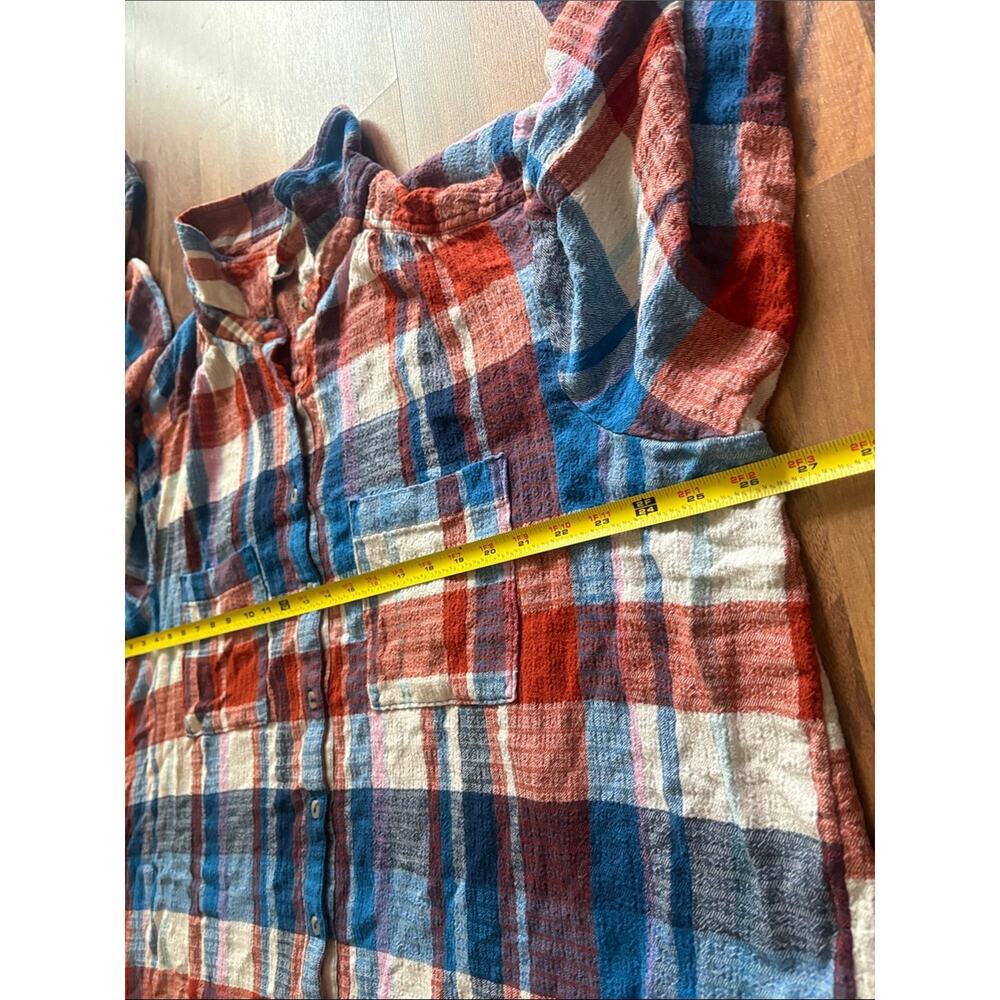 Pilcro By Anthropologie Woman’s Rainbow Plaid Button-Up Shirt - Red, Blue, Cream - Picture 11 of 13